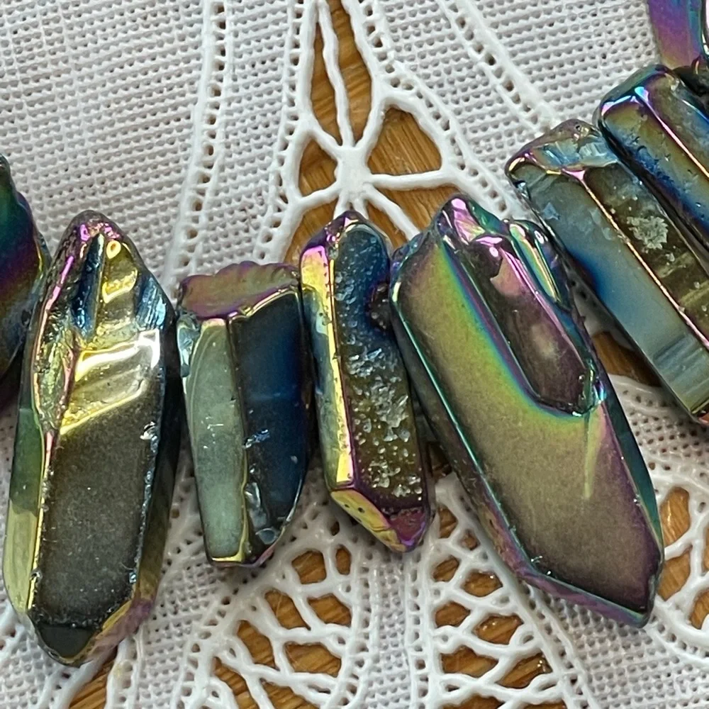 Rainbow titanium necklace & earring set gorgeous colors! - Picture 6 of 11